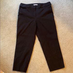 Loft black polka dot crop pant